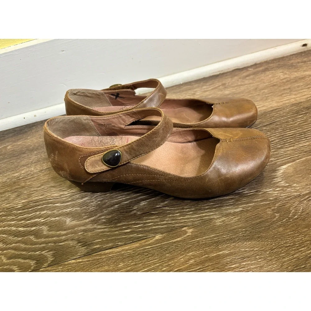 Taos Brown Leather Mary Jane Shoes Comfort‎ Casual Heel Womens Size 10